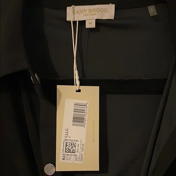 Ramy Brook Black Long Sleeve Dress with Leopard Accents - Picture 3 of 4